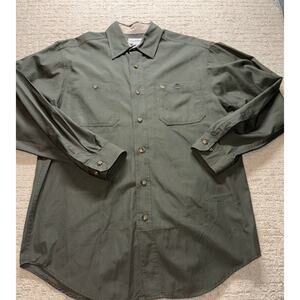 Carhartt Men’s Work Shirt Moss Green Long Sleeve 100% Cotton Size Large Reg